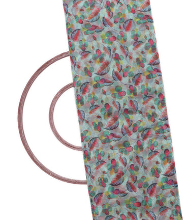 light green colour floral digital print organza fabric
